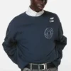 Distressed fleece sweatshirt