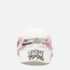 Distressed logo cap