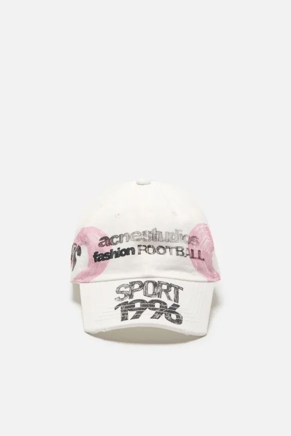 Distressed logo cap