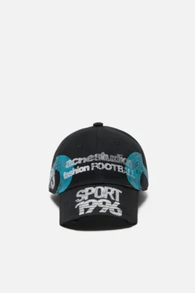 Distressed logo cap
