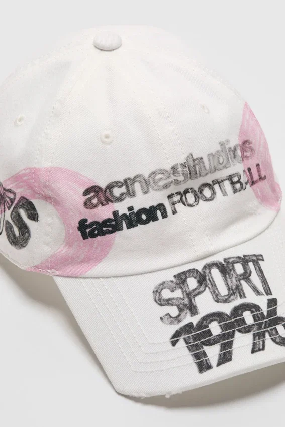 Distressed logo cap