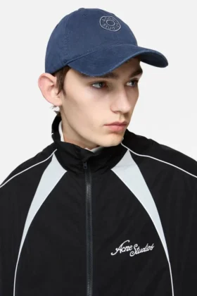 Distressed logo cap