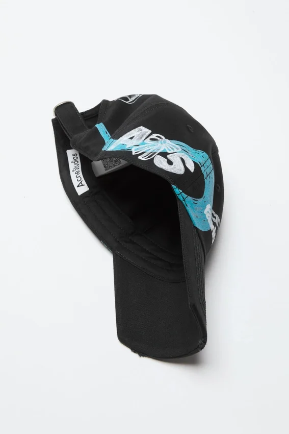Distressed logo cap