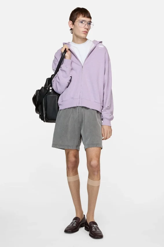 Distressed logo hoodie