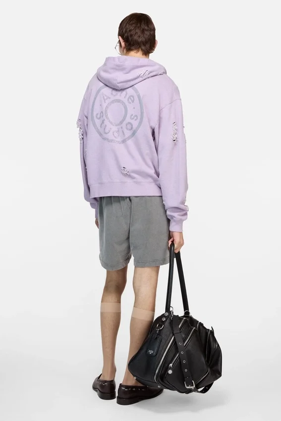 Distressed logo hoodie