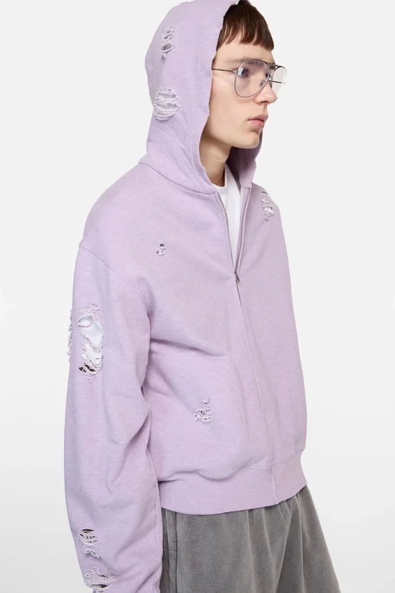 Distressed logo hoodie