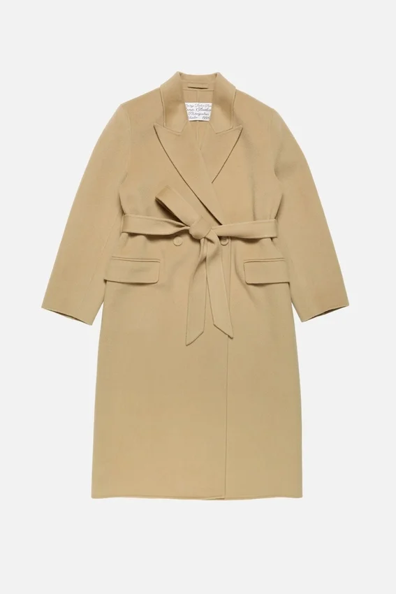 Double-breasted cashmere coat
