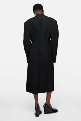 Double-breasted wool coat