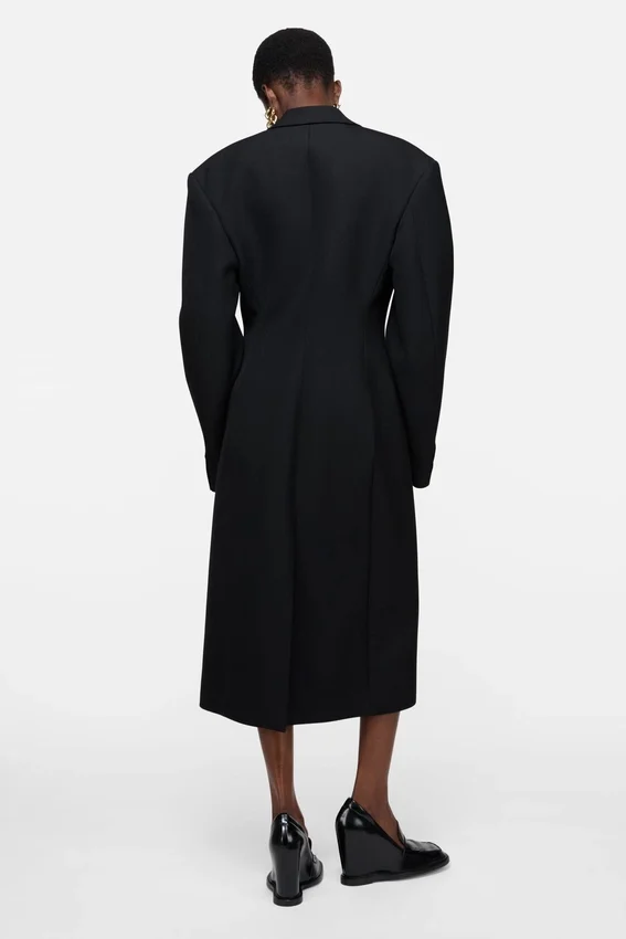 Double-breasted wool coat