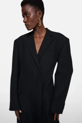 Double-breasted wool coat