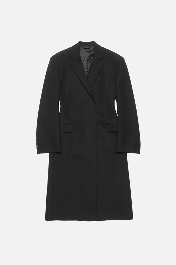 Double-breasted wool coat