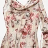 Draped floral print dress