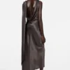 Draped satin dress