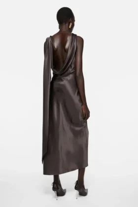 Draped satin dress