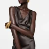 Draped satin dress