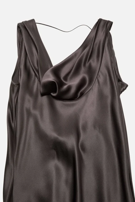 Draped satin dress