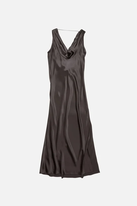Draped satin dress
