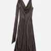 Draped satin dress