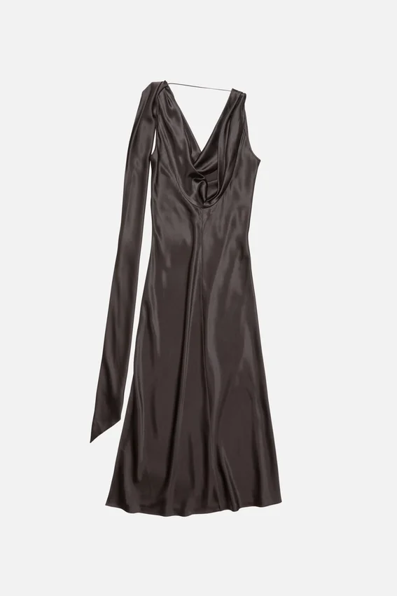 Draped satin dress
