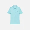 Embroidered bow logo button-up