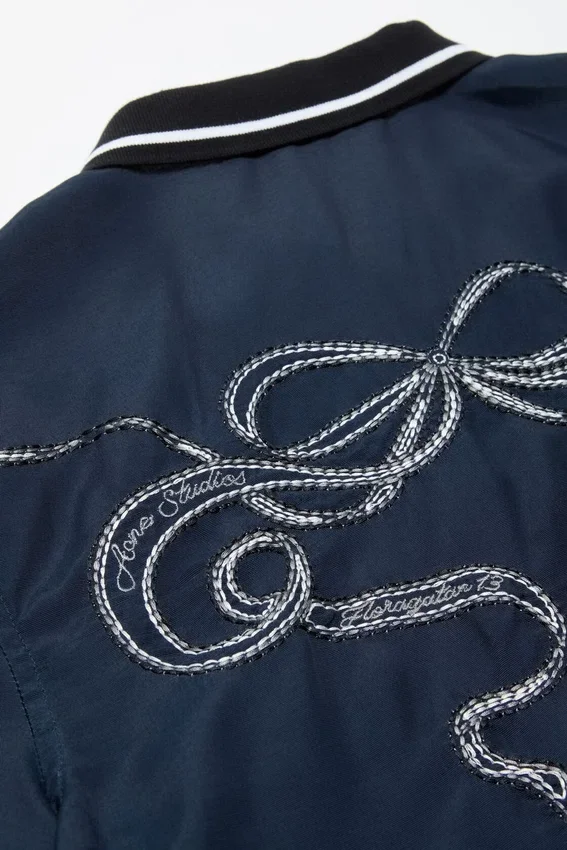 Embroidered button-up shirt