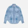 Embroidered denim shirt