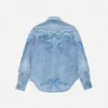 Embroidered denim shirt