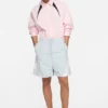 Embroidered logo button-up shirt