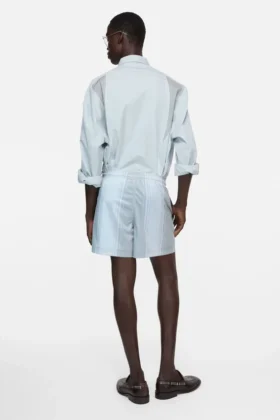 Embroidered logo button-up shirt