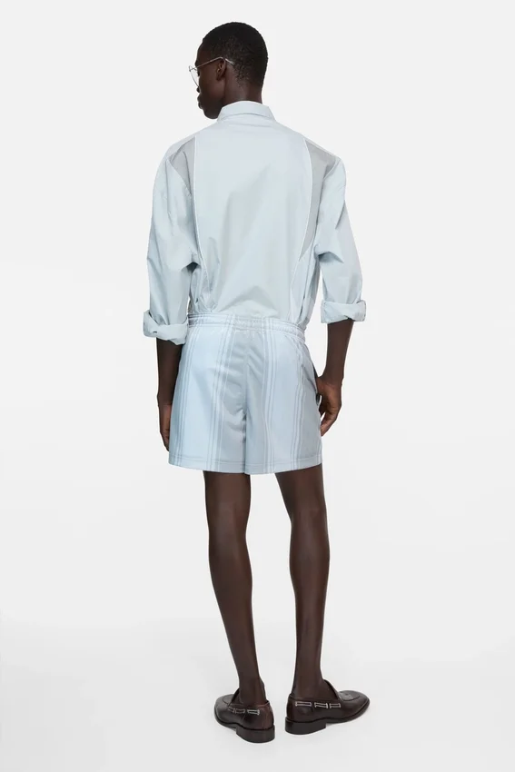 Embroidered logo button-up shirt