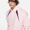 Embroidered logo button-up shirt