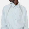 Embroidered logo button-up shirt