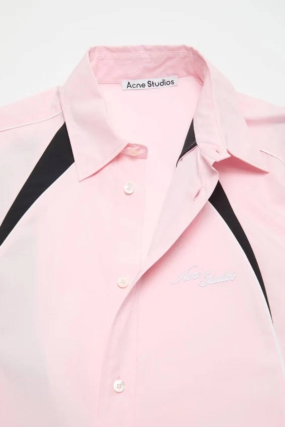 Embroidered logo button-up shirt
