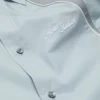Embroidered logo button-up shirt