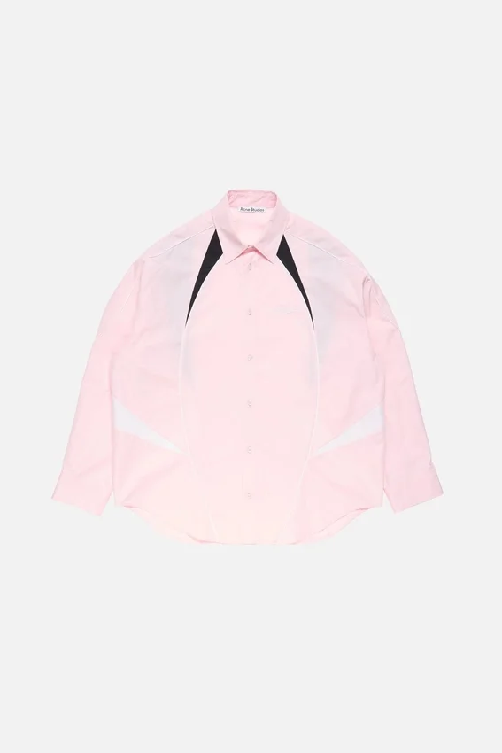 Embroidered logo button-up shirt