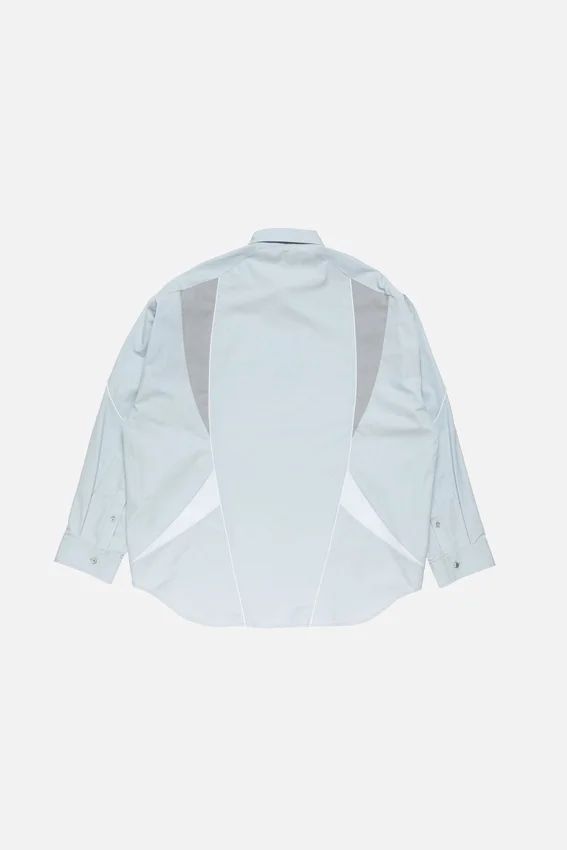 Embroidered logo button-up shirt
