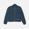 Embroidered logo zip-up cardigan