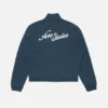 Embroidered logo zip-up cardigan