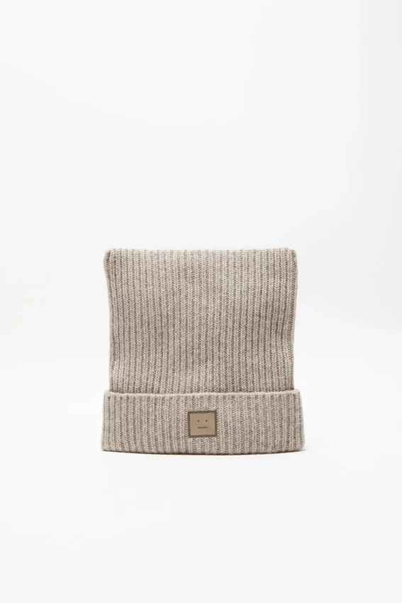Face logo square beanie