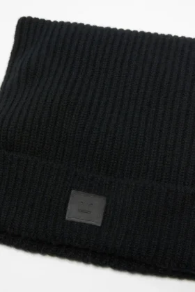 Face logo square beanie
