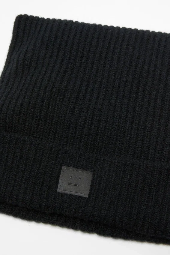 Face logo square beanie