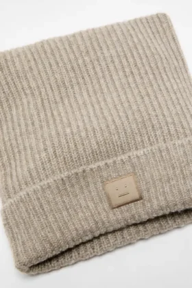 Face logo square beanie