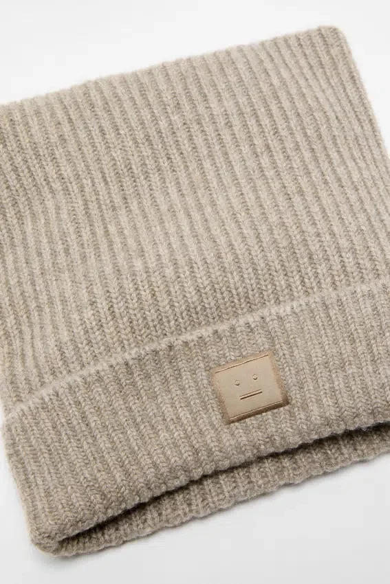Face logo square beanie