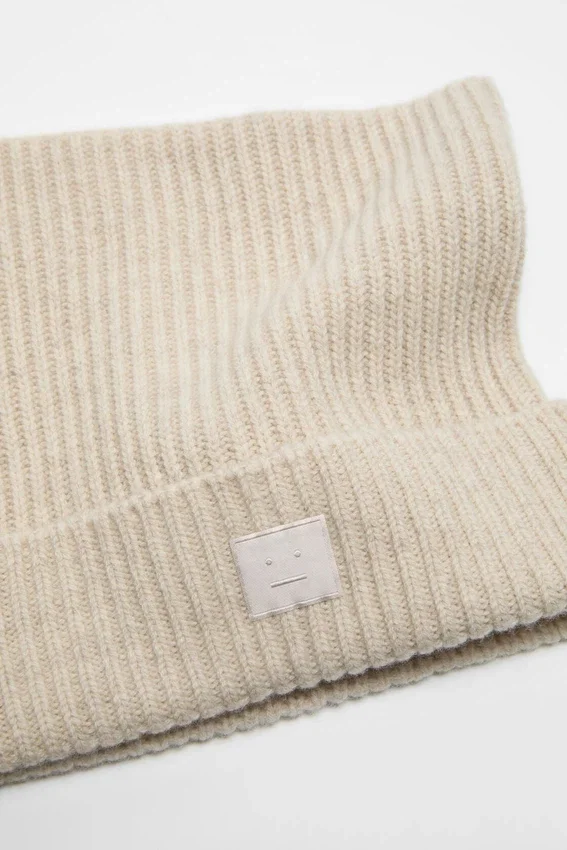 Face logo square beanie