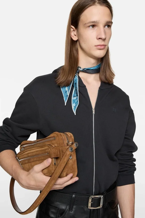 Face logo zip-up hoodie