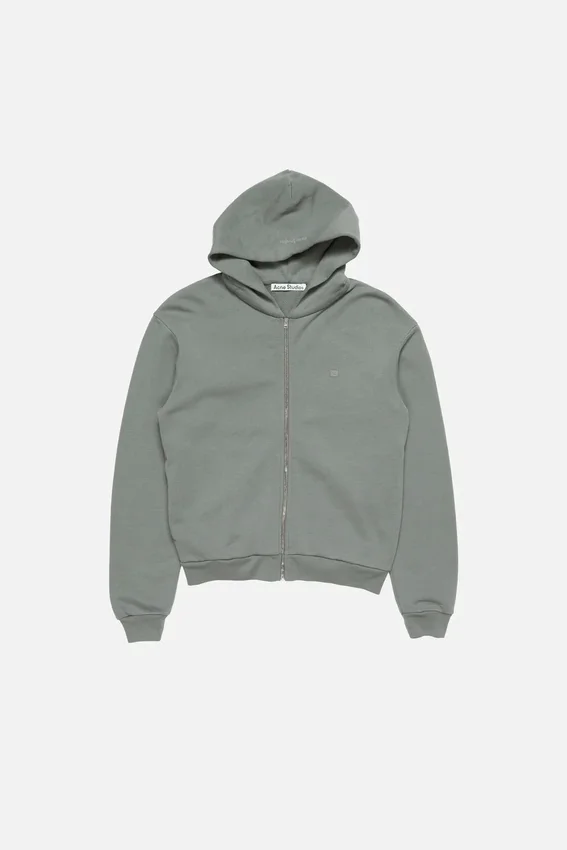 Face logo zip-up hoodie