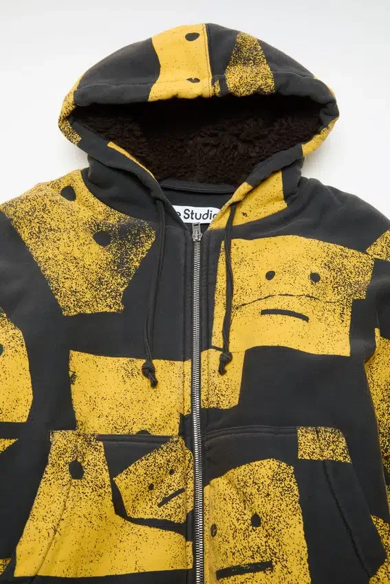 Face zip-up hoodie