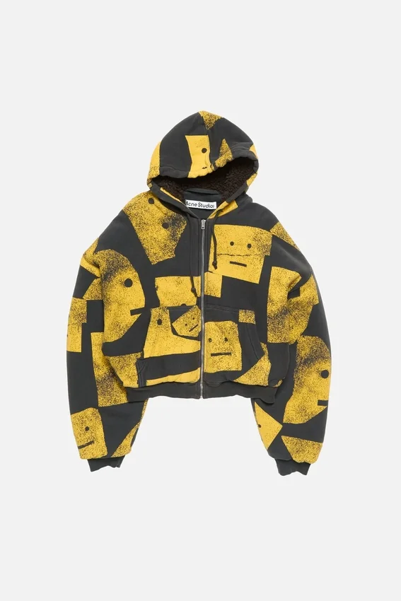 Face zip-up hoodie