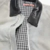 Faded denim bomber jacket