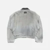 Faded denim bomber jacket